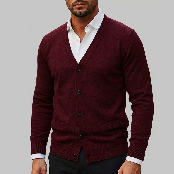 Suéter de Cardigan de Punto para Hombres