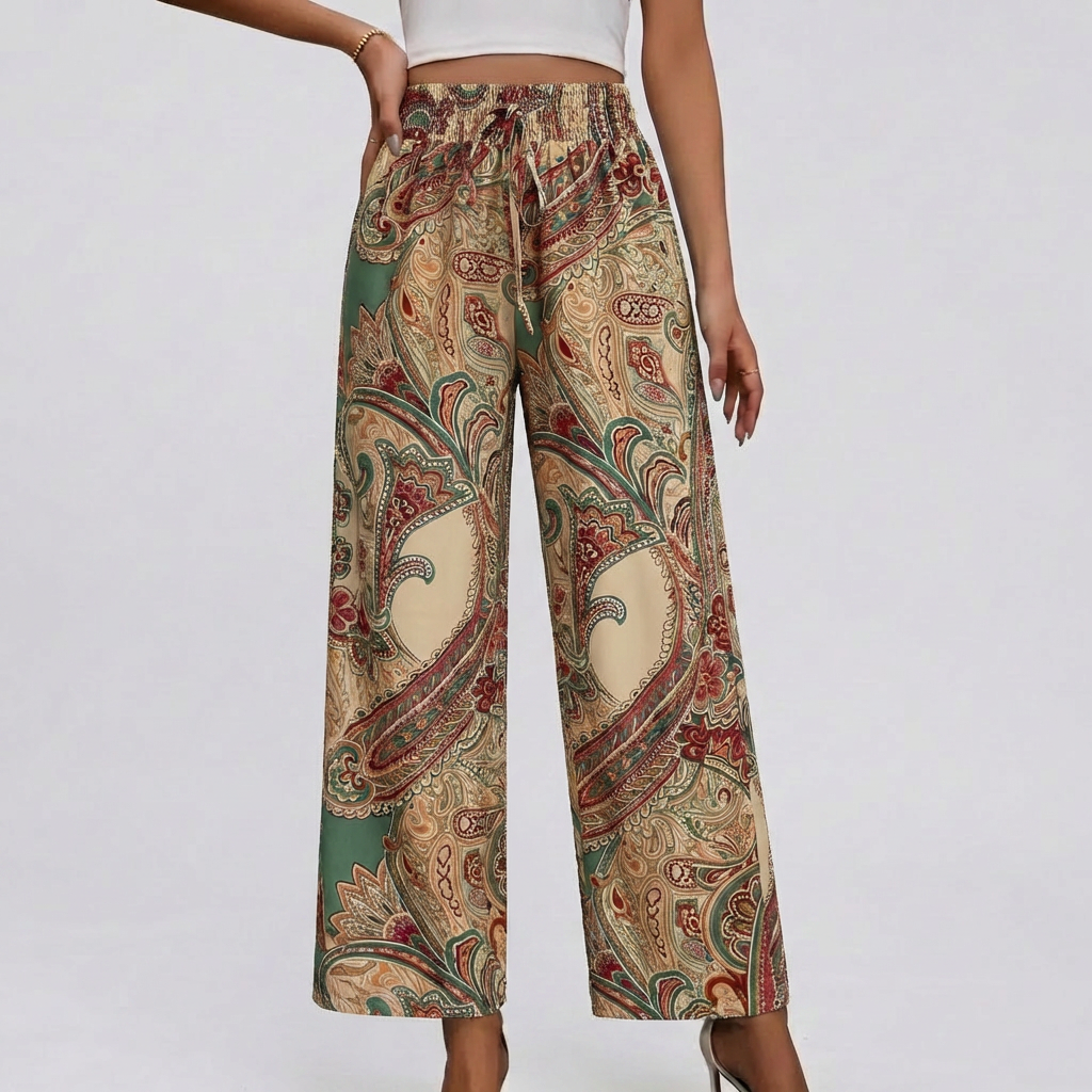 Pantalón Ancho Bohemio para Mujeres