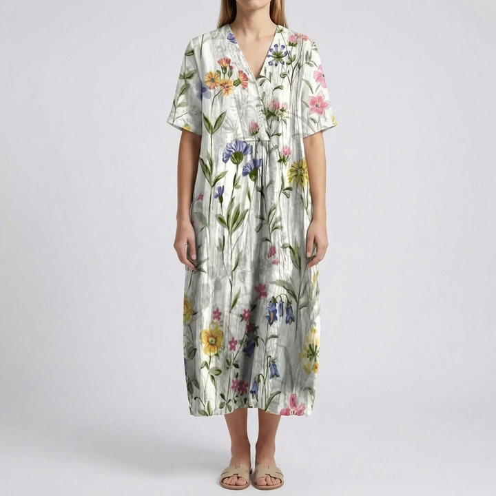 Vestido Midi-Imprimido Floral