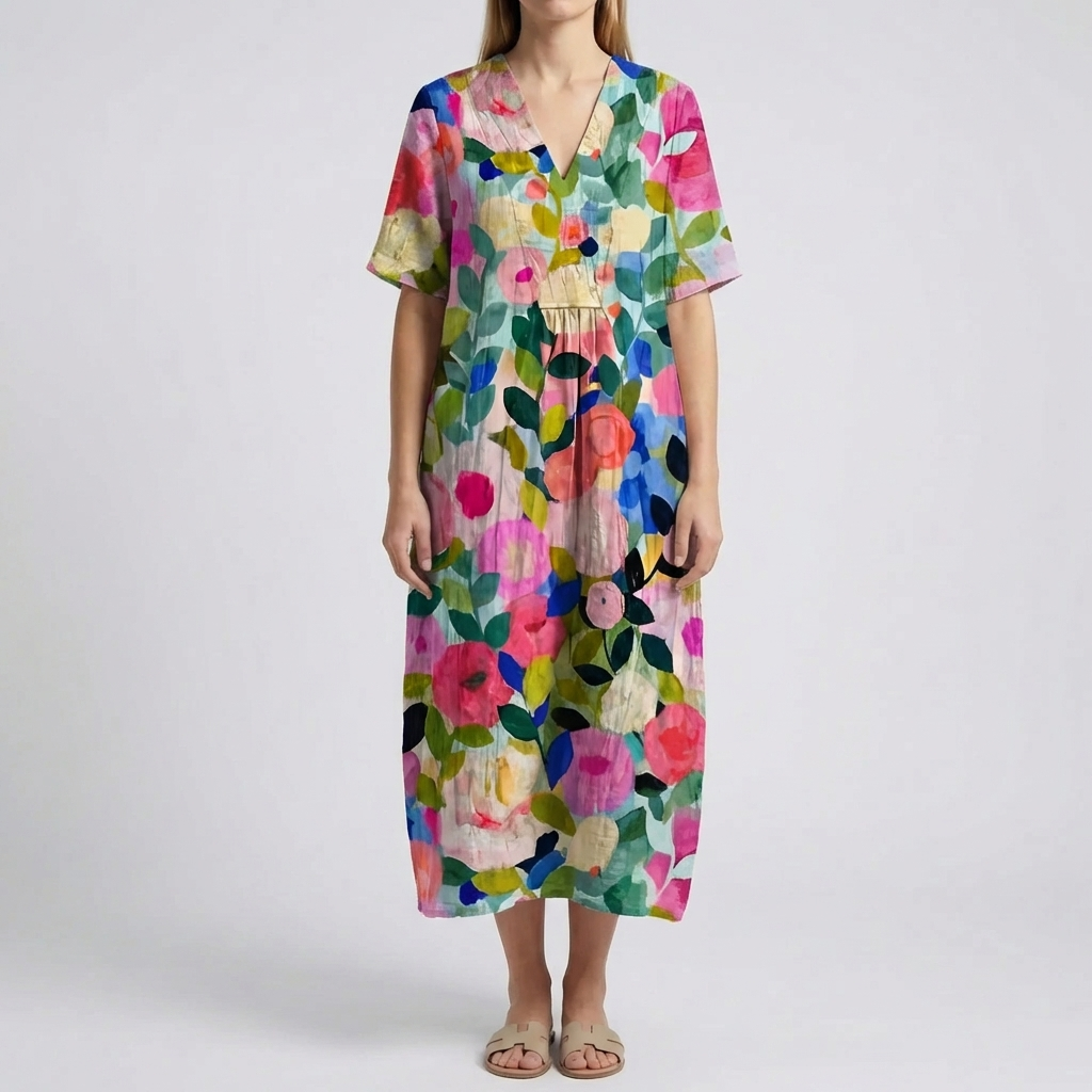 Vestido Midi-Imprimido Floral