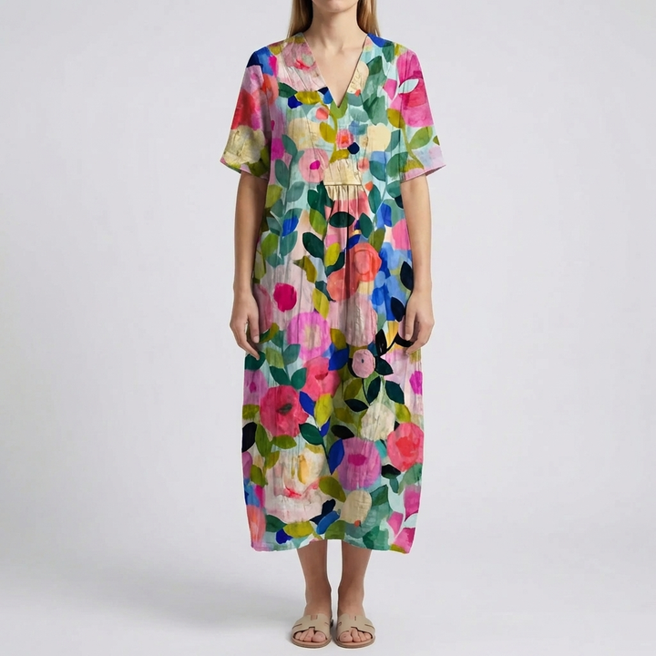 Vestido Midi-Imprimido Floral