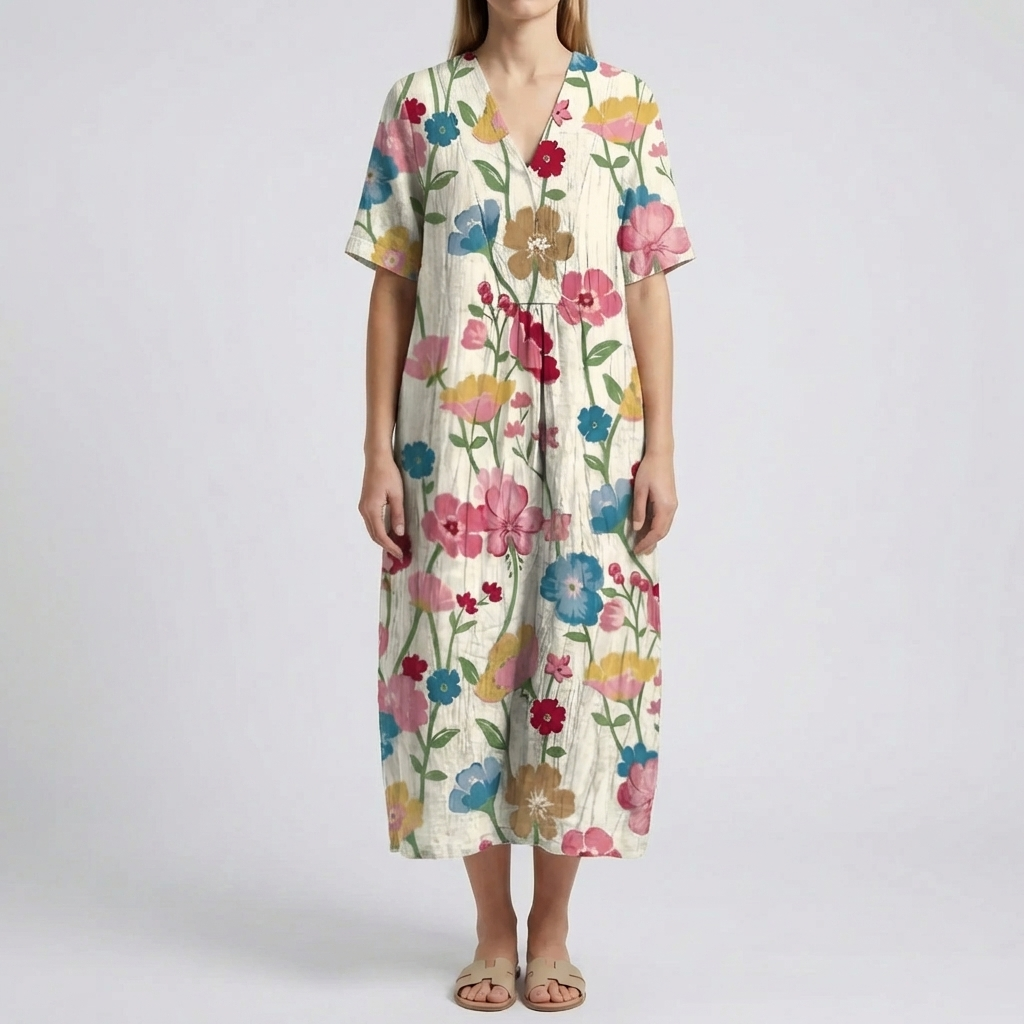 Vestido Midi-Imprimido Floral