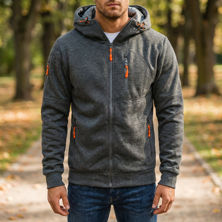Chaqueta Sudadera con Capucha con Cremallera Completa para Hombres