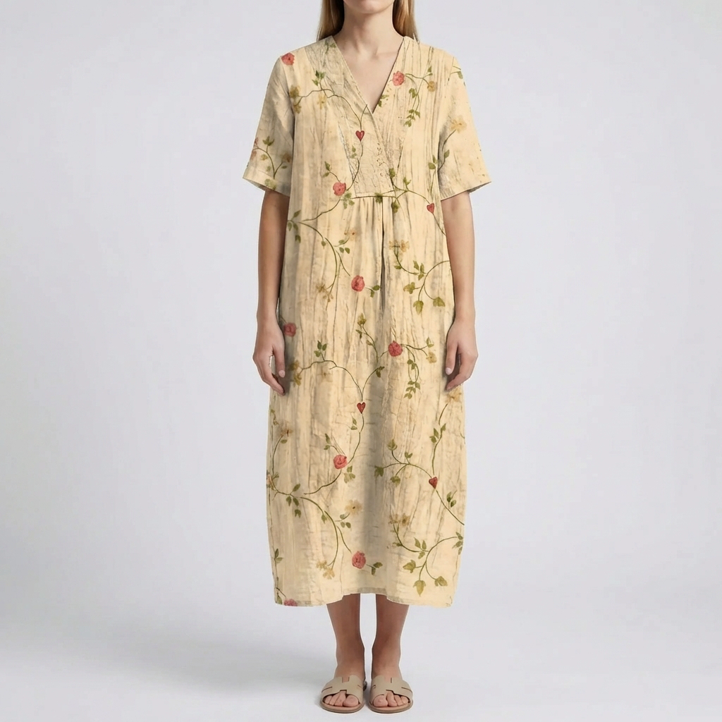 Vestido Midi-Imprimido Floral