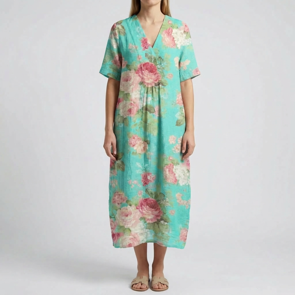 Vestido Midi-Imprimido Floral
