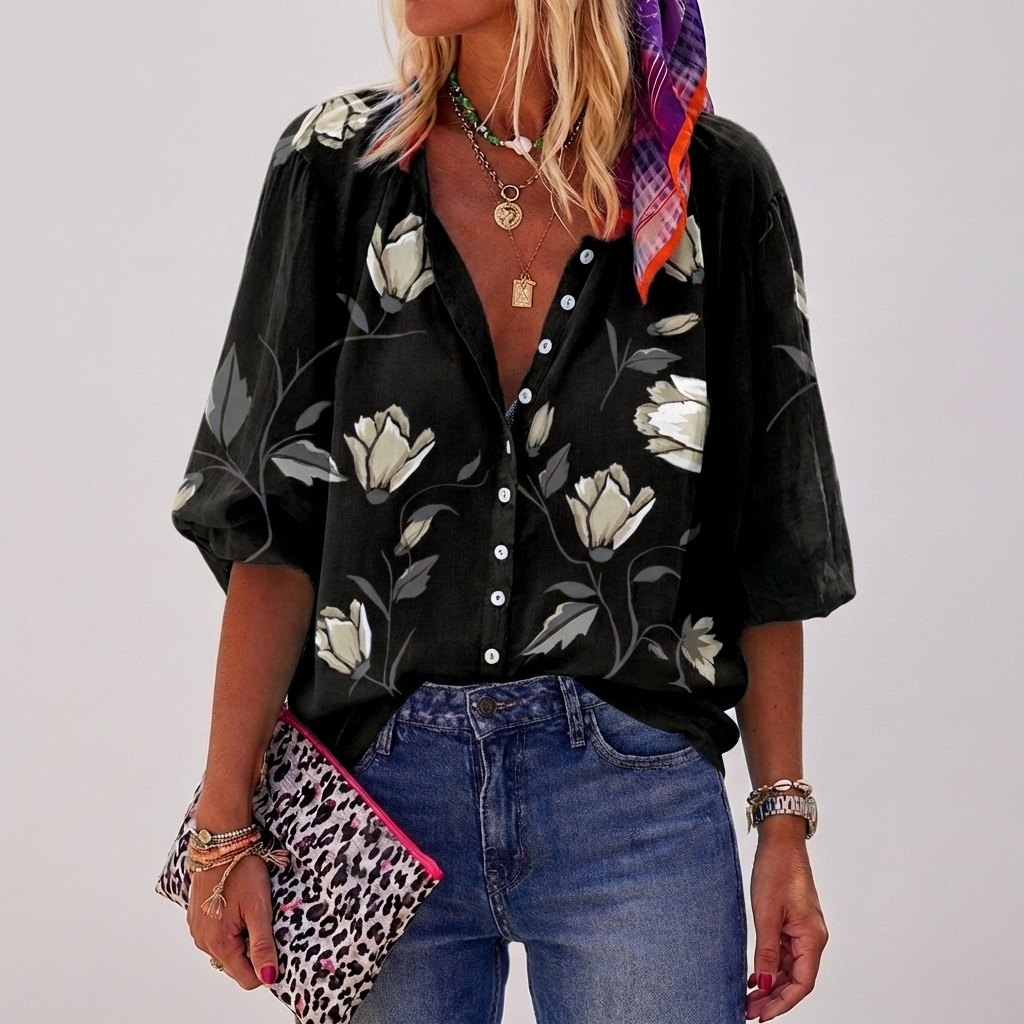 Blusa Floral de Verano para Mujeres