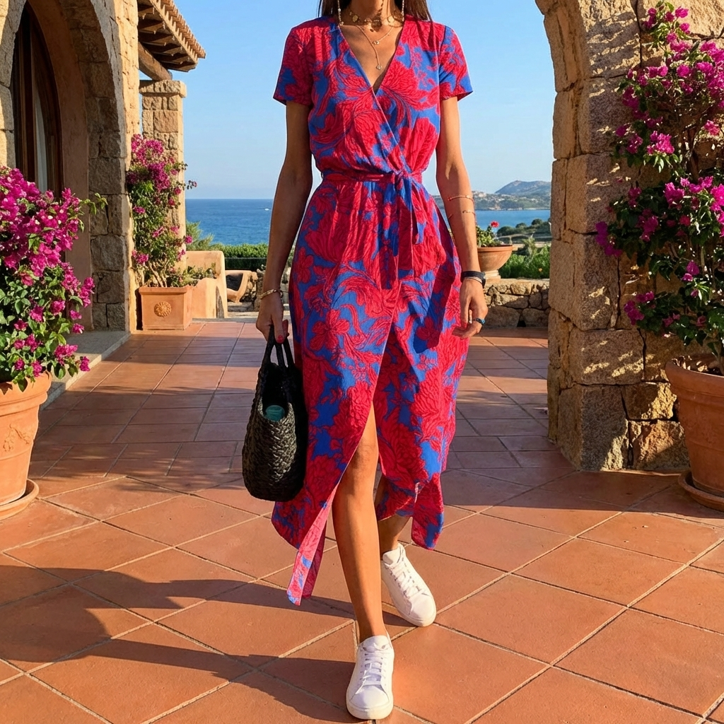 Vestido Maxi Floral de Verano con Escote en V Elegante para Mujeres