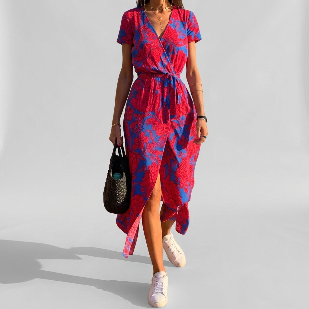 Vestido Maxi Floral de Verano con Escote en V Elegante para Mujeres
