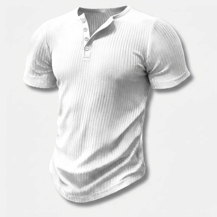Camiseta Henley Slim-Fit para Hombres con Cierre de Botón
