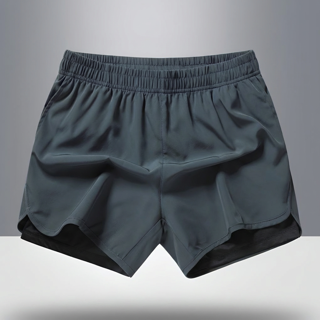 Pantalones Cortos de Correr para Hombre de Seco Rápido con Cremallera