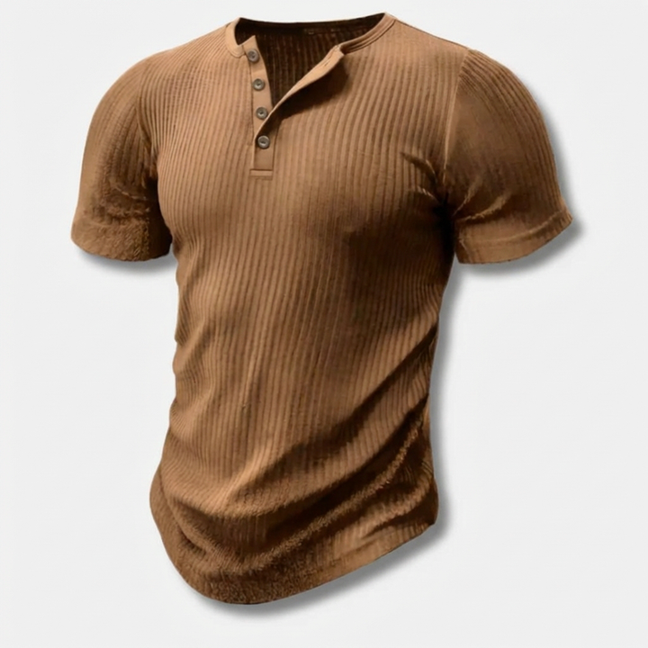 Camiseta Henley Slim-Fit para Hombres con Cierre de Botón
