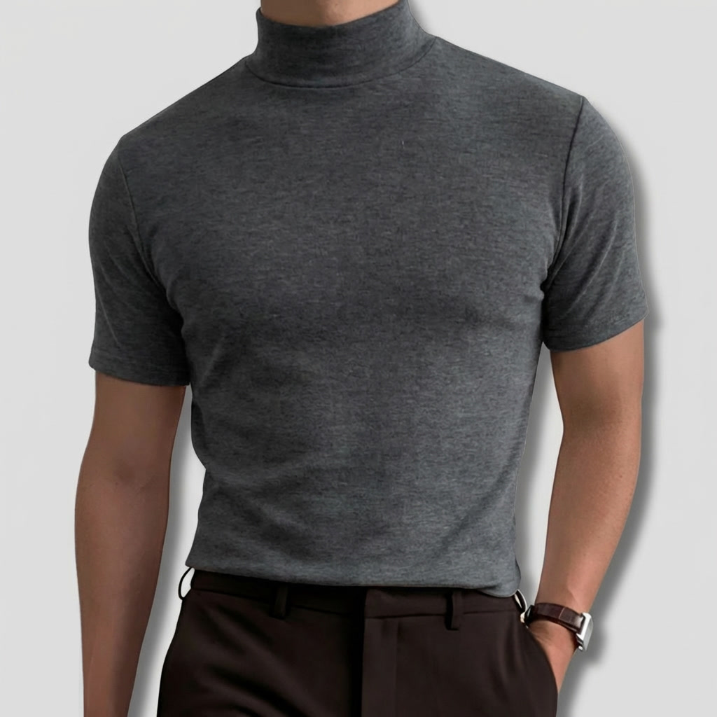Camisa de Cuello Alto Transpirable para Hombres
