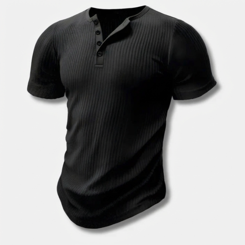 Camiseta Henley Slim-Fit para Hombres con Cierre de Botón