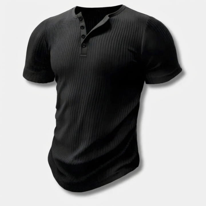 Camiseta Henley Slim-Fit para Hombres con Cierre de Botón