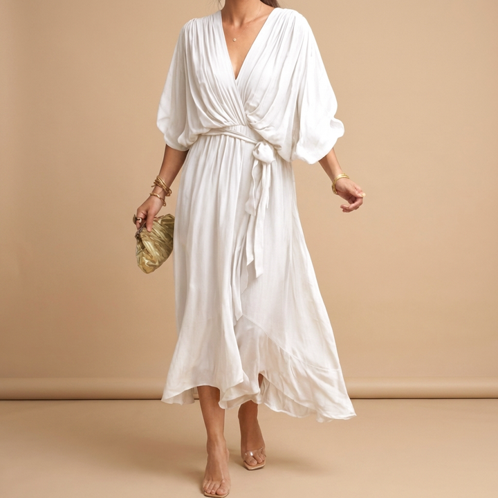 Vestido Elegante con Escote en V para Mujeres