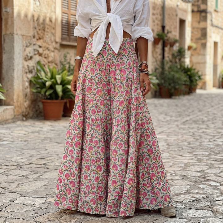 Falda Maxi Bohemia con Estampado para Mujeres