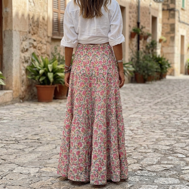 Falda Maxi Bohemia con Estampado para Mujeres