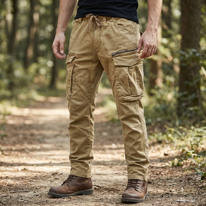 Pantalones Cargo con Muchos Bolsillos para Hombres