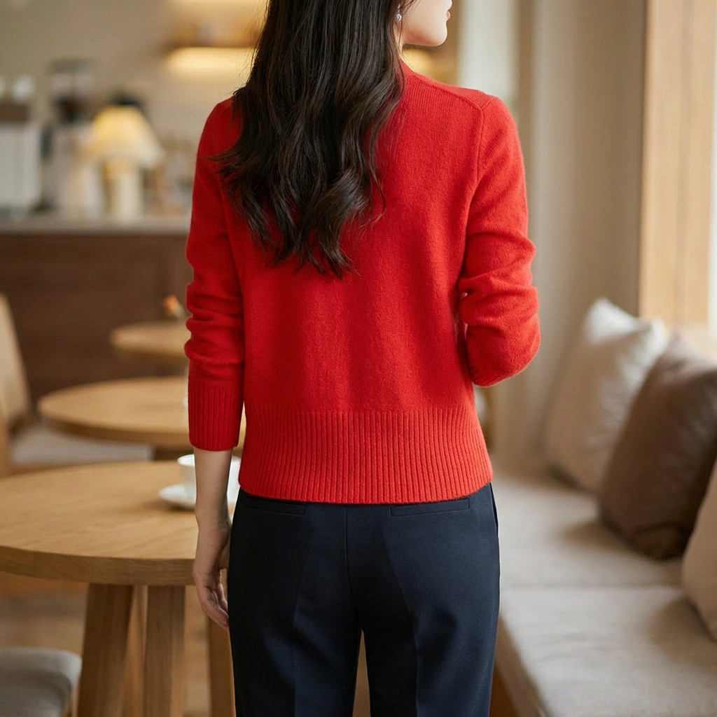 Cardigan de Punto V Confortable para Mujeres