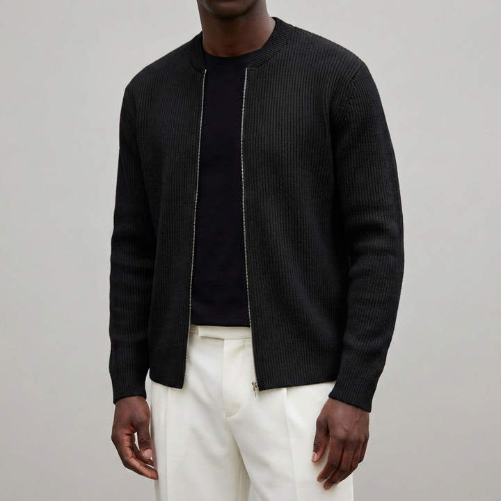 Cardigan de Punto con Cremallera Casual para Hombres