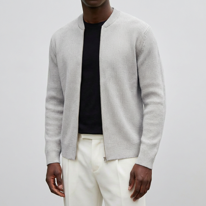 Cardigan de Punto con Cremallera Casual para Hombres