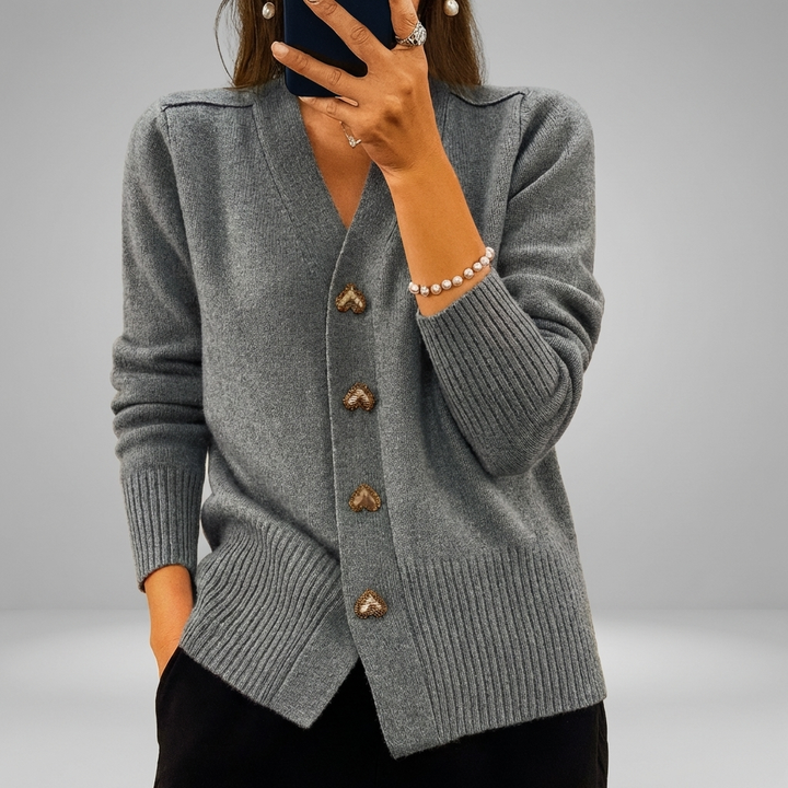 Cardigan de Punto V Confortable para Mujeres