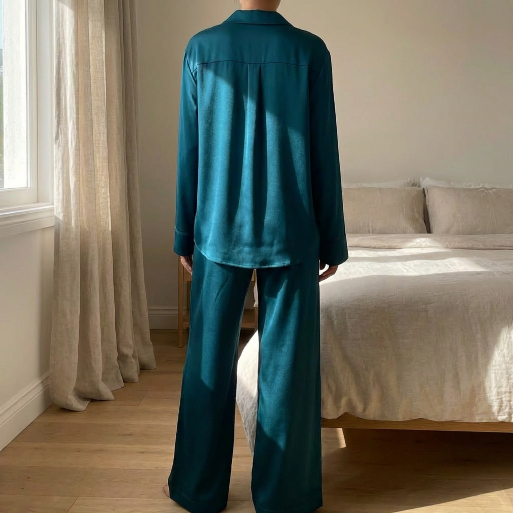 Conjunto de Ropa de Casa de Satén para Mujeres
