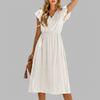 Vestido Midi con Volantes y Escote en V para Mujer