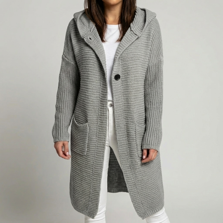 Cardigan con Capucha de Punto Cómodo para Mujeres