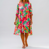 Vestido Camisa Midi Imprimir Floral Sobredimensionado para Mujeres
