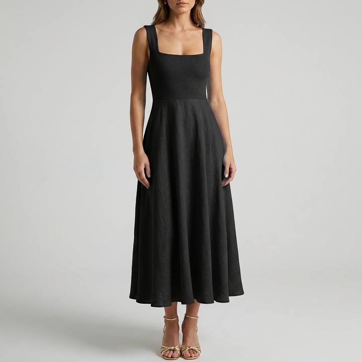 Vestido Elegante Sin Mangas Color Sólido para Mujeres