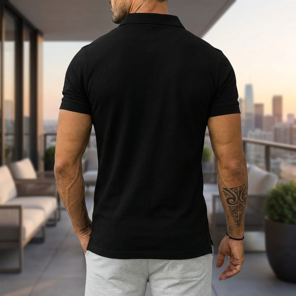 Camiseta con media cremallera polo para hombres