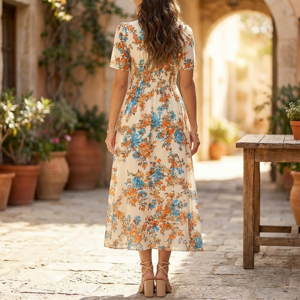 Vestido Midi Estampado Floral para Mujeres