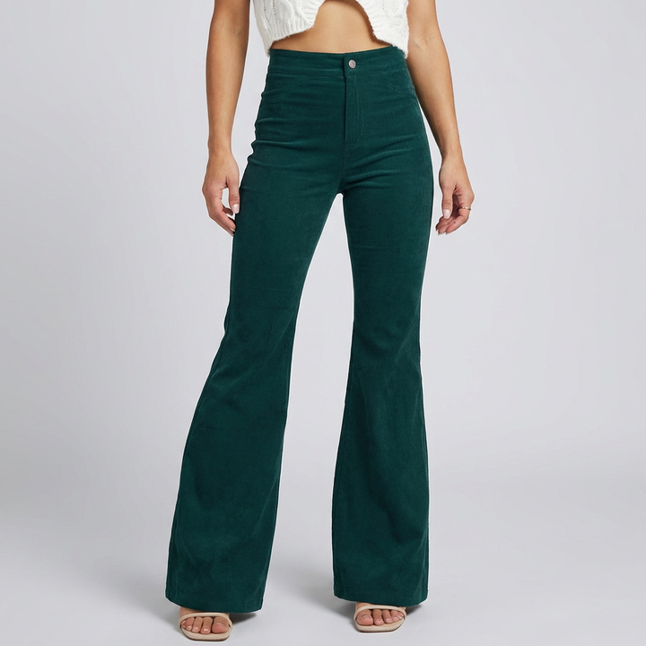 Pantalones Acampanados de Terciopelo Trendy para Mujeres