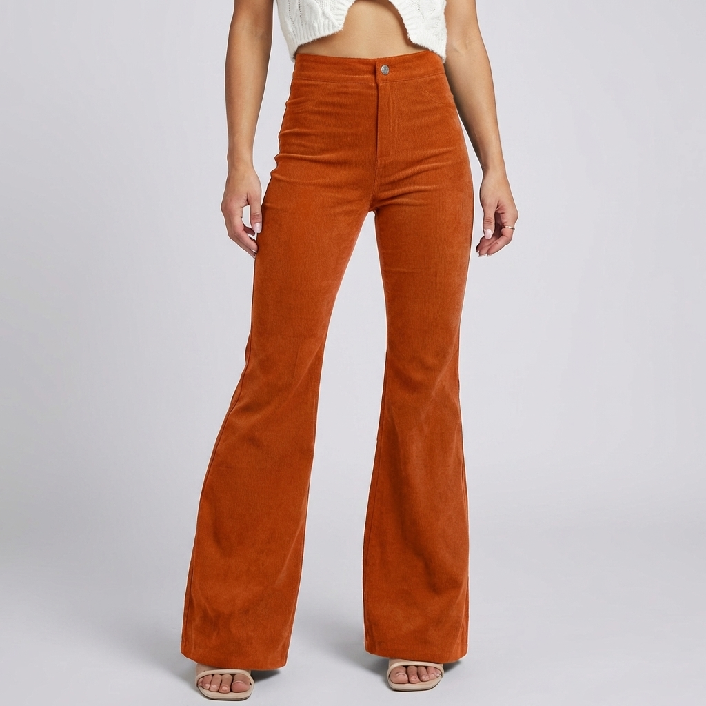 Pantalones Acampanados de Terciopelo Trendy para Mujeres