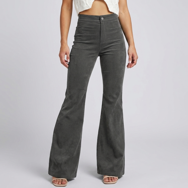 Pantalones Acampanados de Terciopelo Trendy para Mujeres