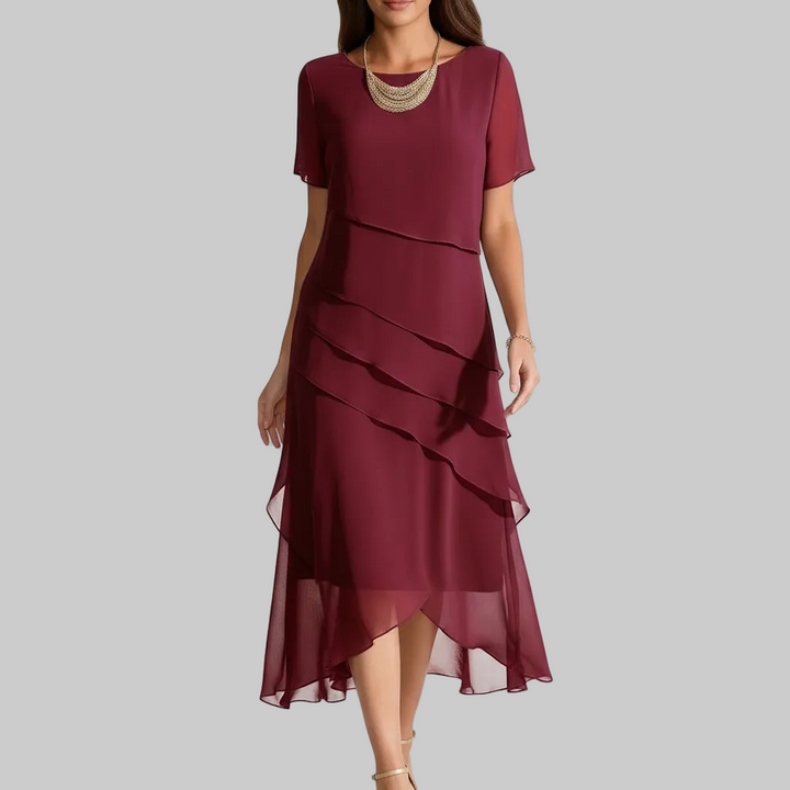Vestido Midi Chiffon Lujoso para Mujeres
