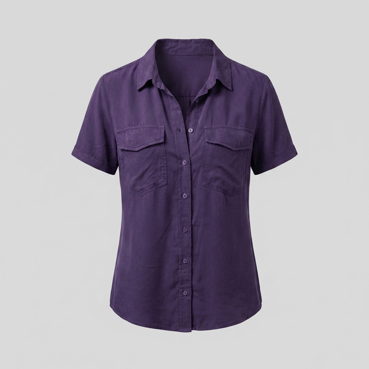 Blusa Elegante de Manga Corta para Mujeres