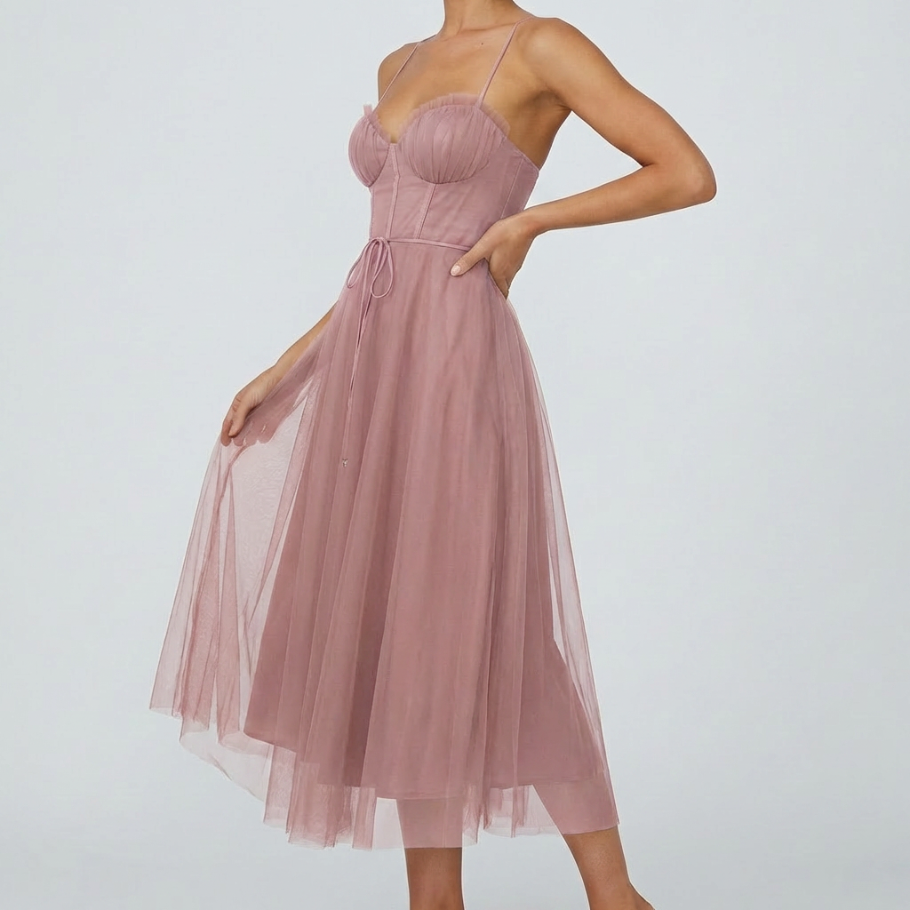Vestido Maxi Sin Mangas Ligero para Mujeres con Cuello en V