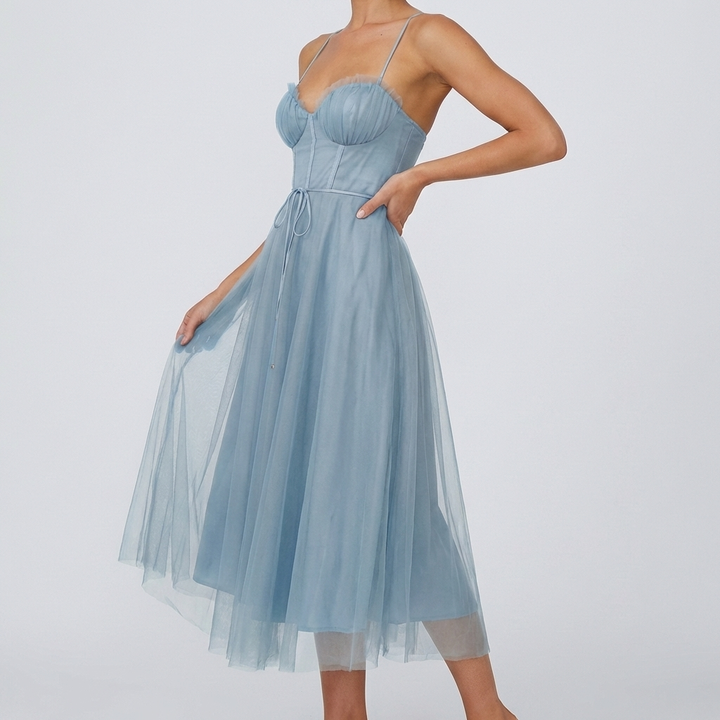 Vestido Maxi Sin Mangas Ligero para Mujeres con Cuello en V