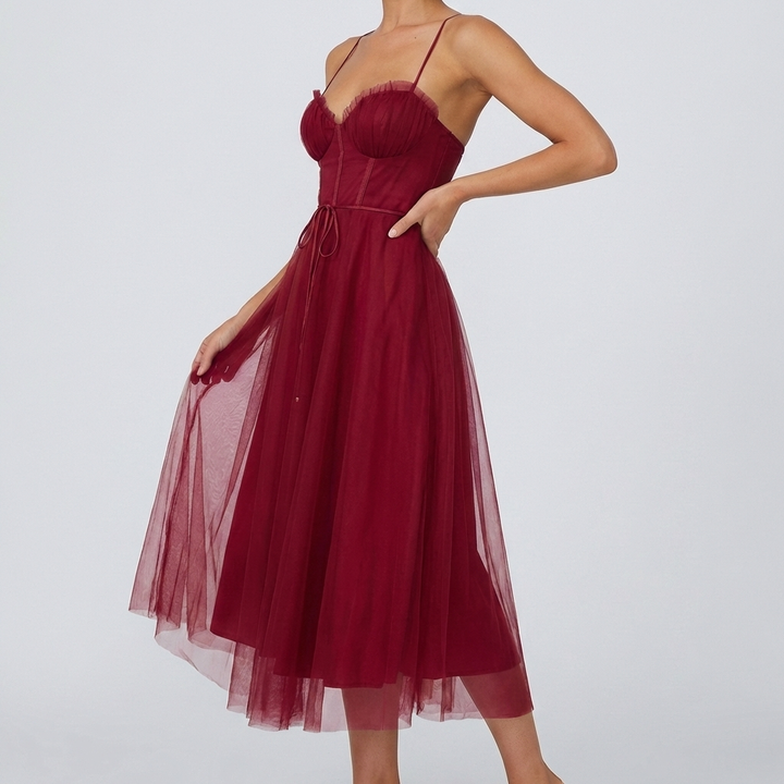 Vestido Maxi Sin Mangas Ligero para Mujeres con Cuello en V