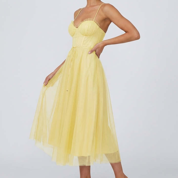 Vestido Maxi Sin Mangas Ligero para Mujeres con Cuello en V