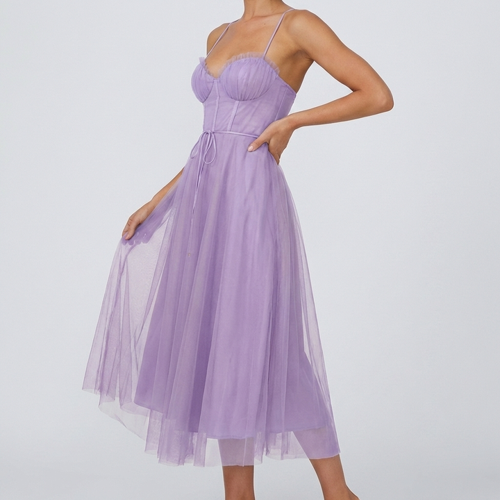 Vestido Maxi Sin Mangas Ligero para Mujeres con Cuello en V