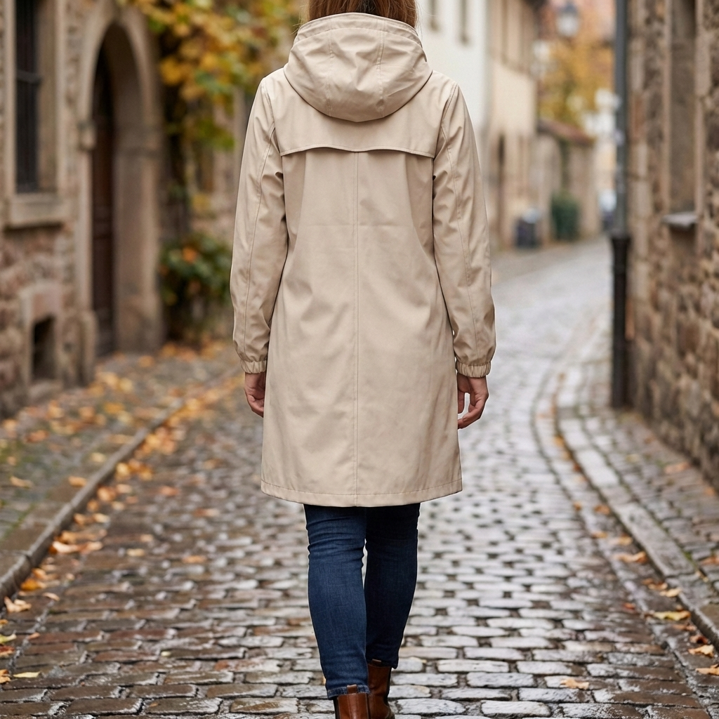Chaqueta de Lluvia con Capucha Impermeable para Mujeres