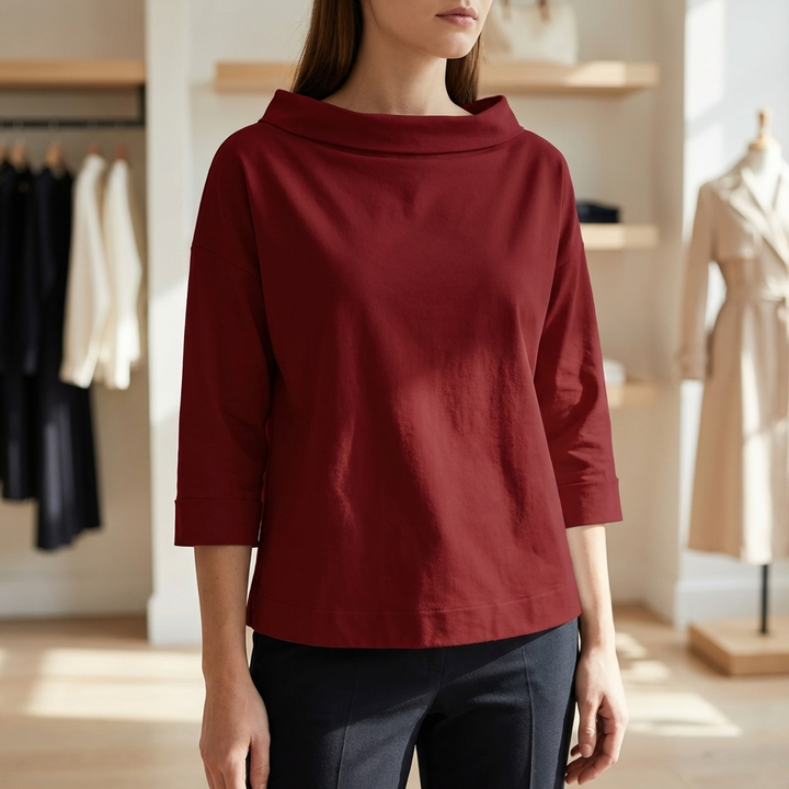 Top Casual para Mujeres con Solapas Anchas