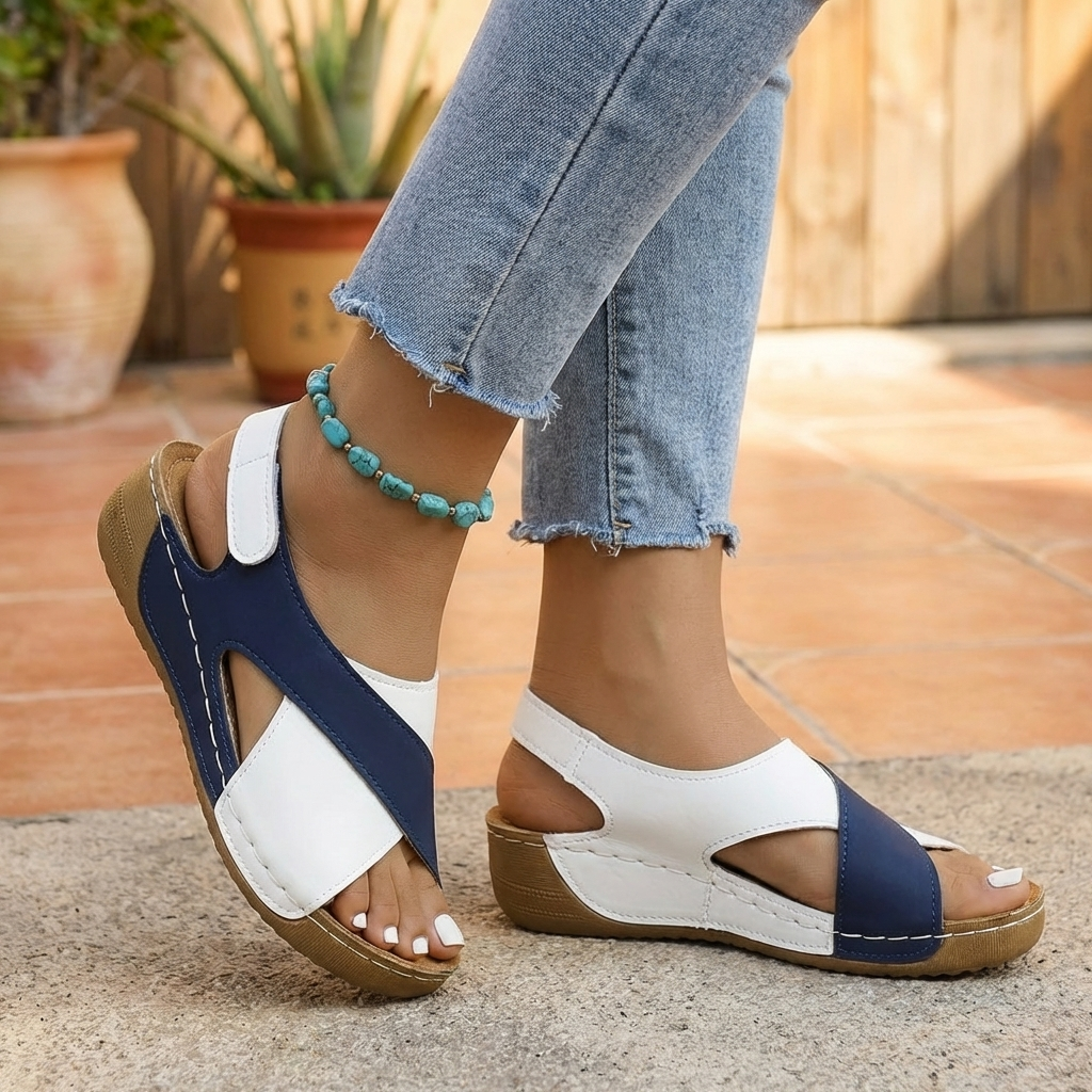Sandalias de Plataforma con Cuña de Bloque de Color para Mujeres