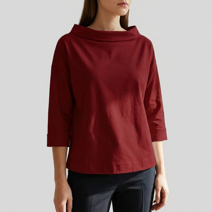 Top Casual para Mujeres con Solapas Anchas