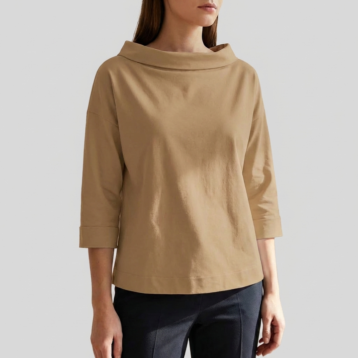 Top Casual para Mujeres con Solapas Anchas