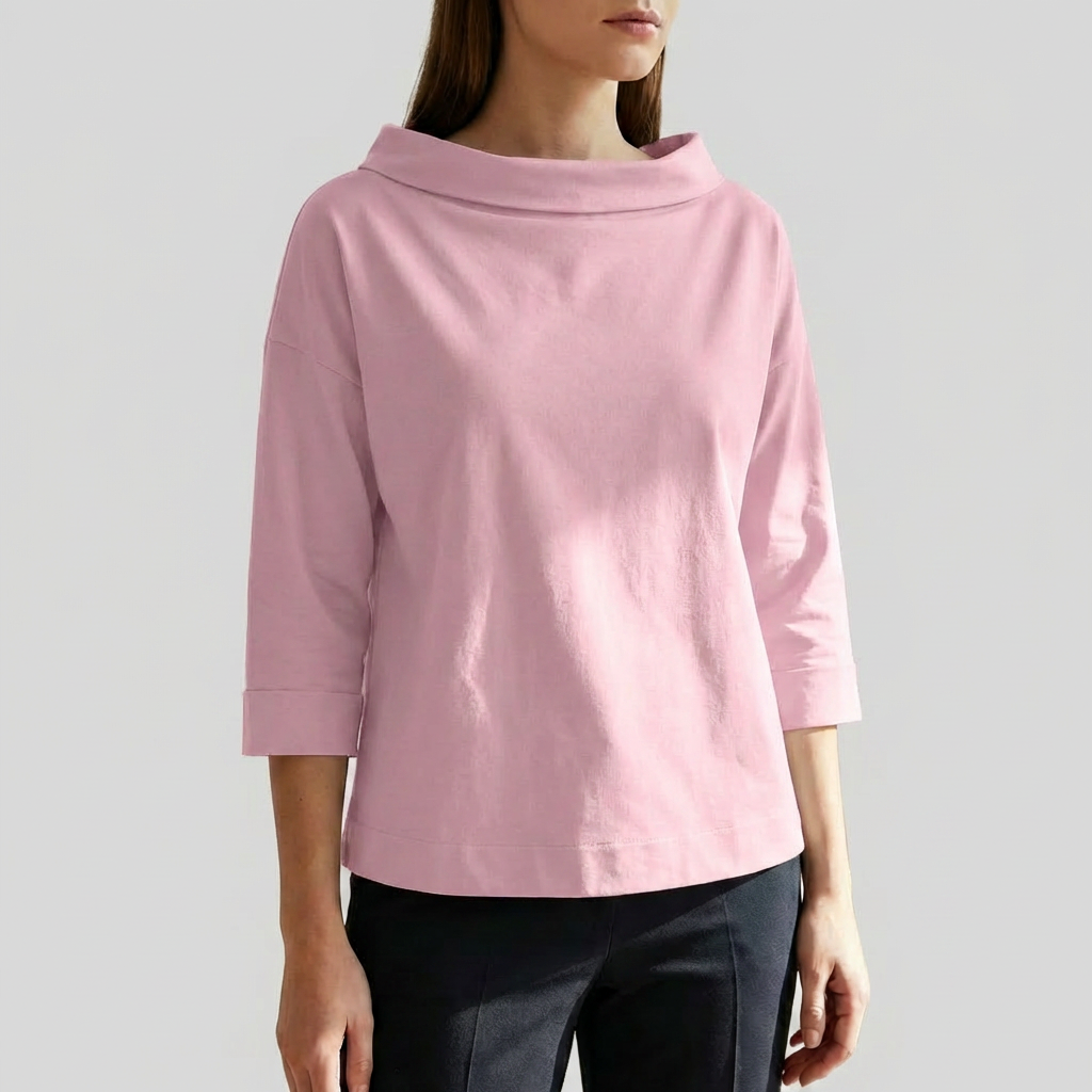 Top Casual para Mujeres con Solapas Anchas