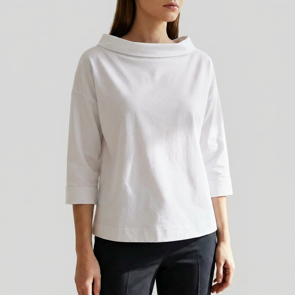 Top Casual para Mujeres con Solapas Anchas